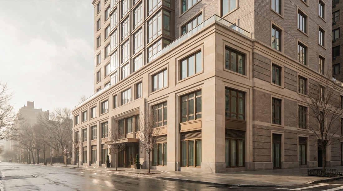 Midtown East condo tower facade in Turtle Bay